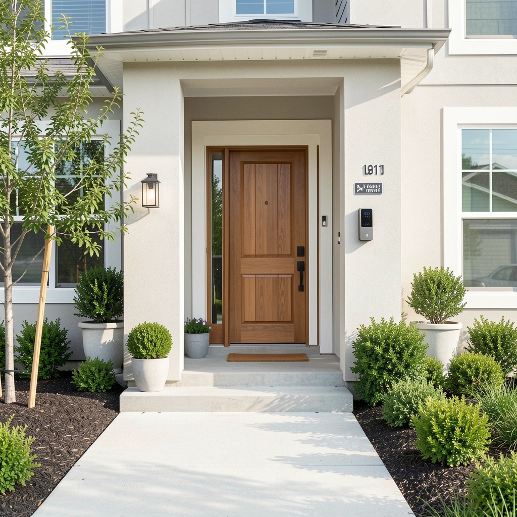 Western Property Management representative meeting a resident outside a rental home