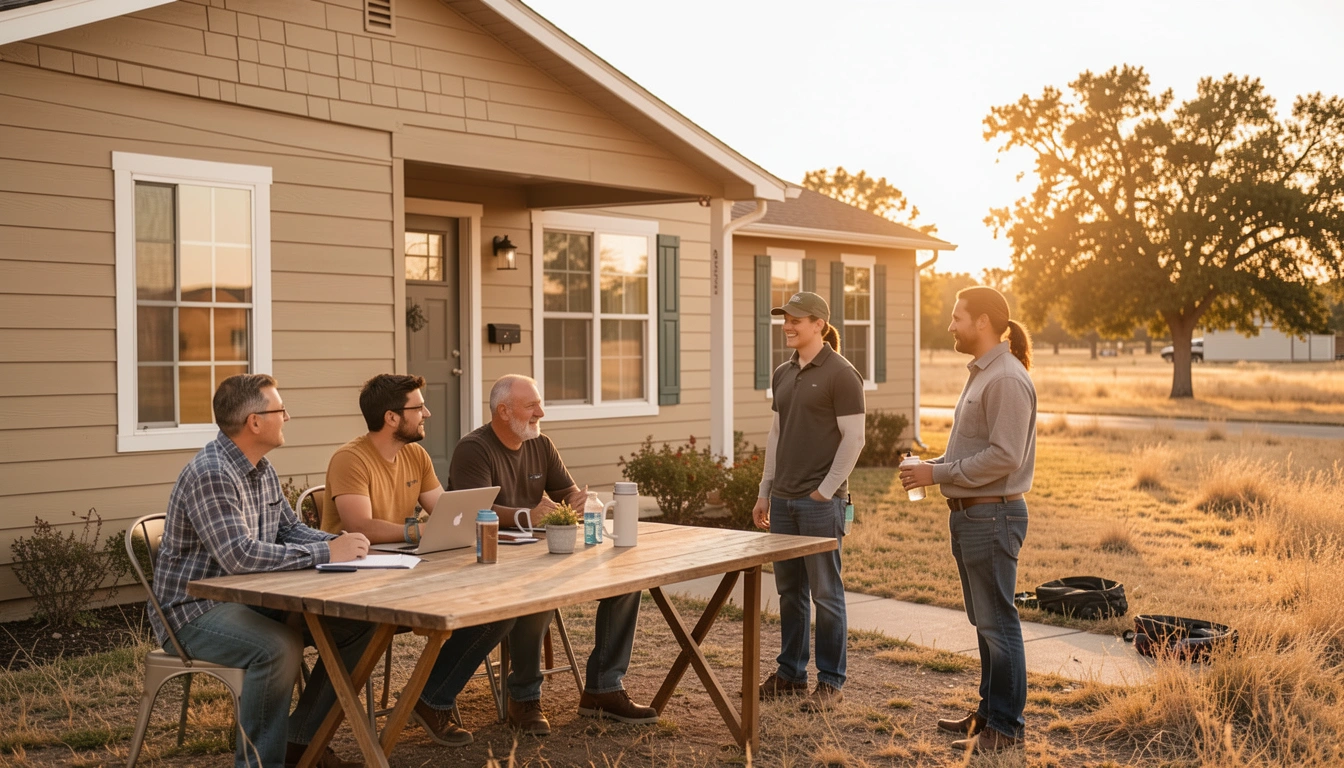 Western Property Management representative meeting a resident outside a rental home